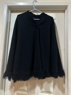 Womens Black Poncho 