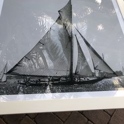 Photo Of Sailing Ship. 36” X36” Framed