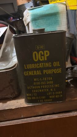 Vietnam era lubricating oil general purpose 3/4 full