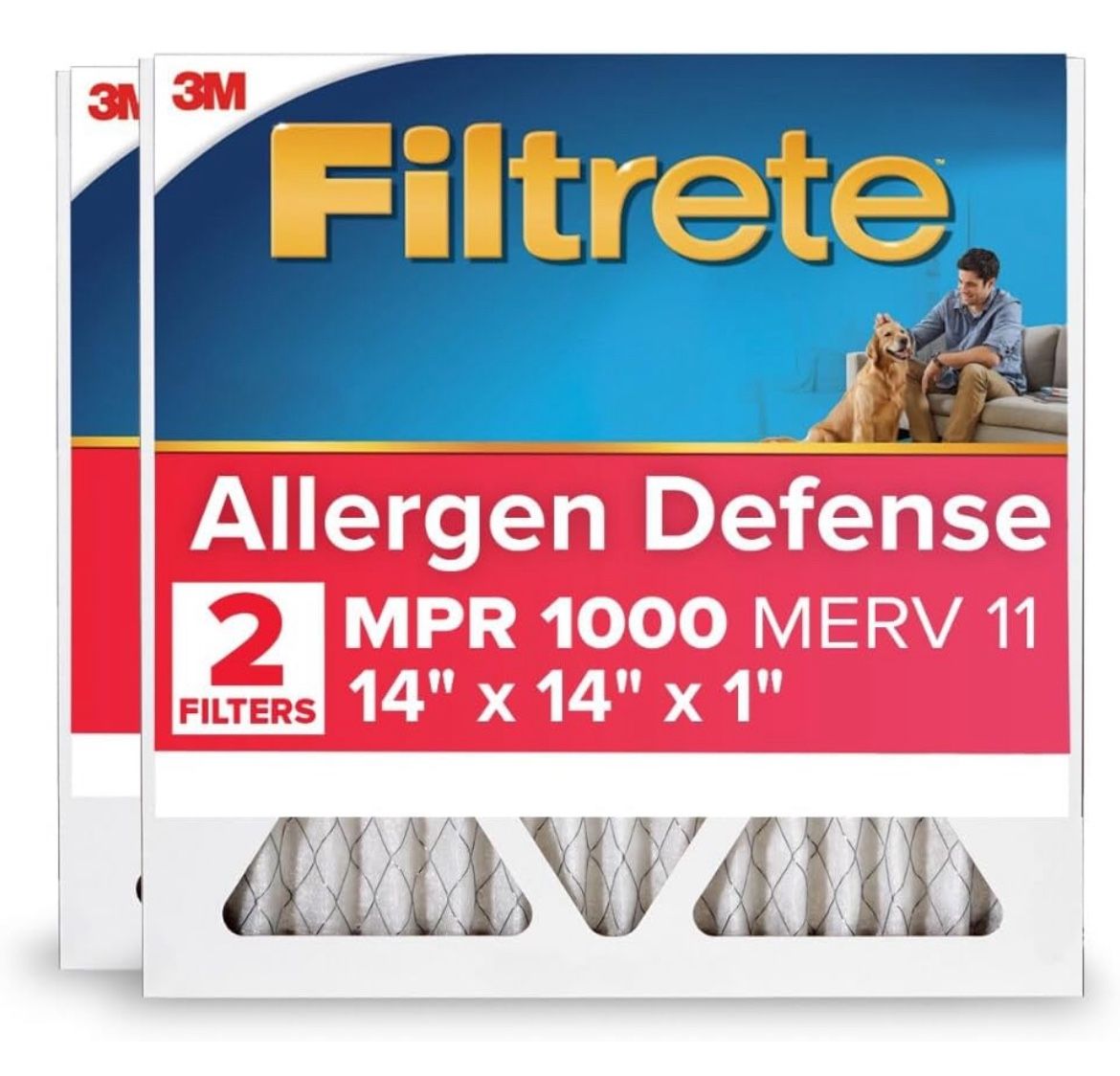 2-Pack Filtrete 14x14x1 Air Filter Allergen NEW