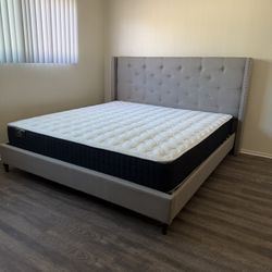 New In Box King Bed Frame With Mattress (Read Description Below)