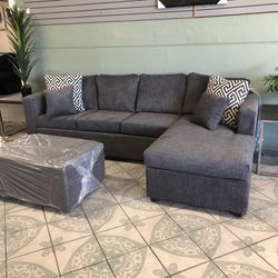 Grey Sectional With Ottoman ‼️different Colors Available ‼️