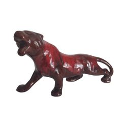 Vintage Blue Mountain Pottery Red And Black Panther Figurine
