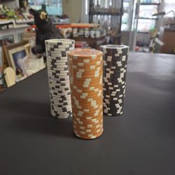 "NEW " FSN Florida Marlins High Quality Poker Chips W/Marlins Logo Magnetic Clay Composite Orange-White-Black 90 Count (4 Sets In Stock)