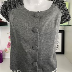 Fever button up blouse with ruffle sleeves