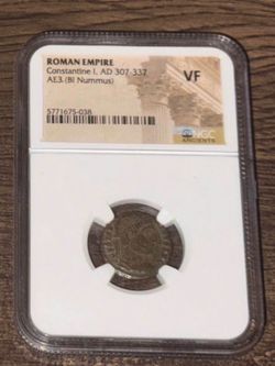 VF NGC Ancients Emperor Constantine I Roman Empire Bronze Coin