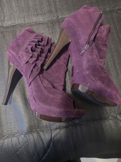 Purple booties.