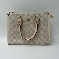 Light Pink Amd White Coach Bag 