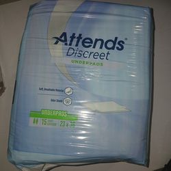 New Attends Discreet UNDERPADS Soft, Breathable Material Odor Shield UNDERPADS COUNT 15. 23 x 36