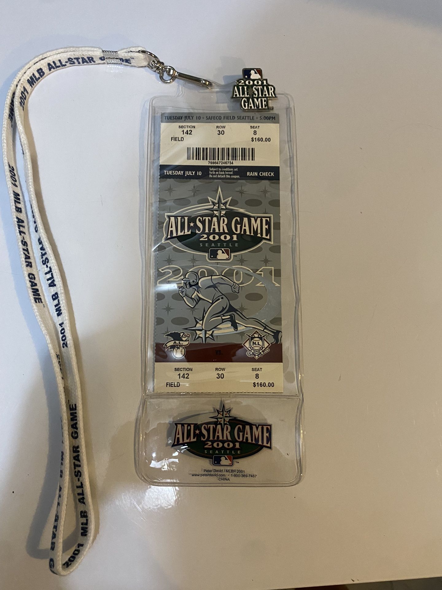 All Star Game 2001 Ticket Seattle Mariners Safeco Field