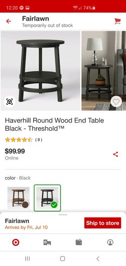 Haverhill Round Wood End Table - Threshold™