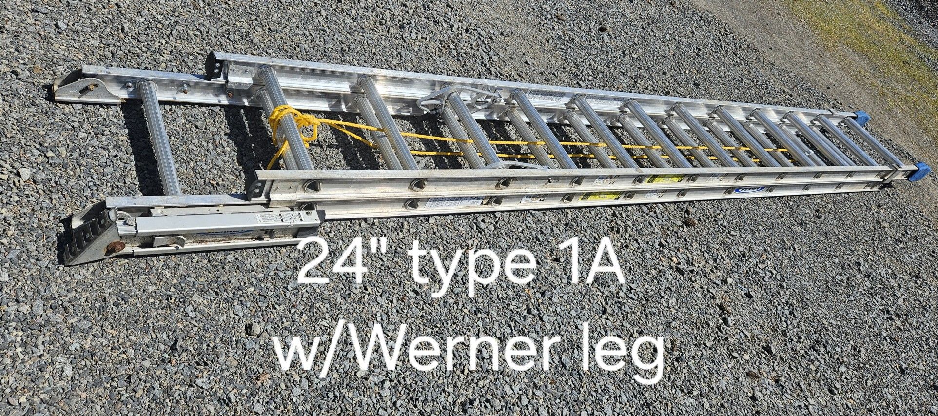 24' Werner aluminum ladder -type 1A(300#)-w/Werner single leg