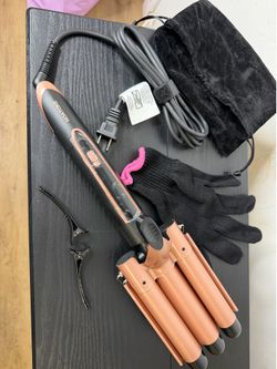 Novah Professional 3 Barrel Hair Waver Curling Iron Rose Gold