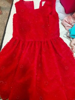 Girls red sleeveless dress