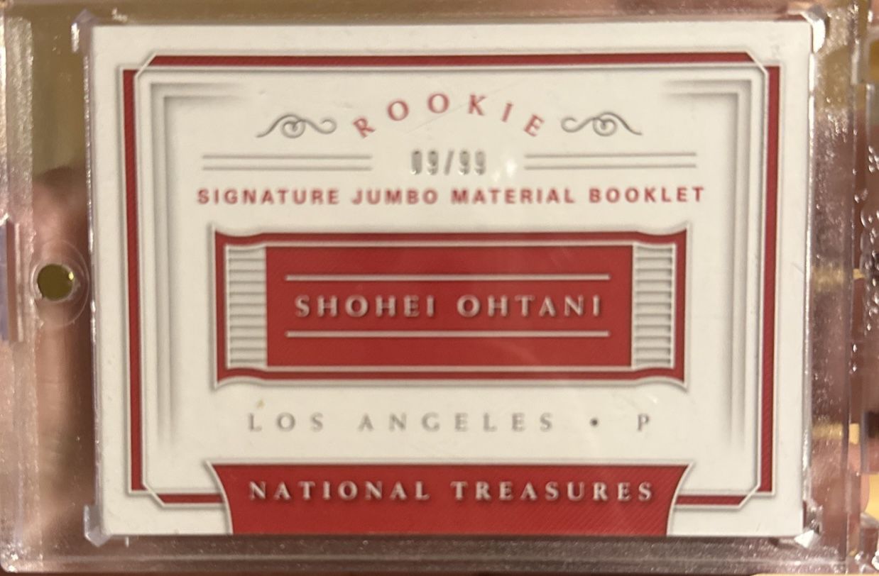 2018 National Treasures Shohei Ohtani Auto RC Booklet # 9/99