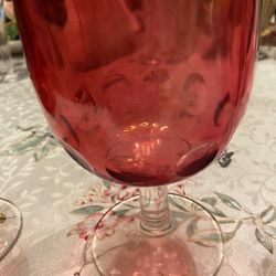 Beautiful 3 Vintage Cranberry Globets 