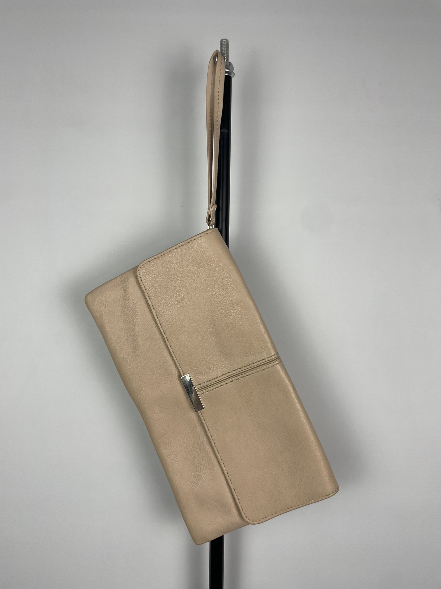 & Other Stories Soft Pink Leather Rectangular Clutch Purse