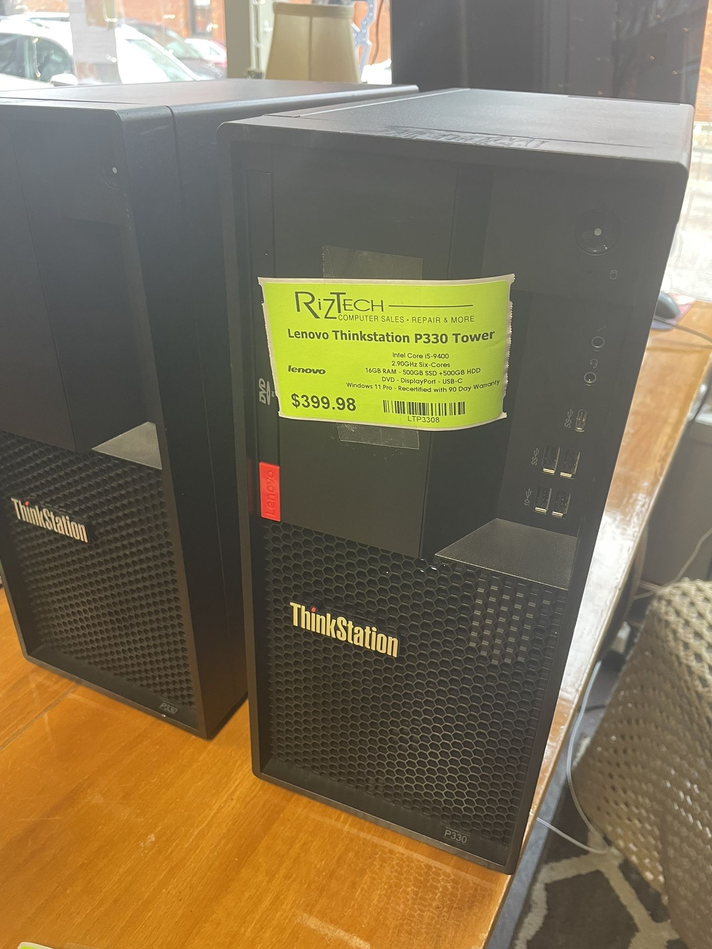Lenovo ThinkStation P330 Tower i5-9 2.90GHz Six-Cores 16GB RAM 500GB SSD 500GB HDD DVD W11Pro