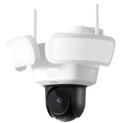 aosu Floodlight Camera Wired, 3K UHD Security Camera Outdoor, 360° Coverage Surveillance, 24/7 Recording, Motion Detection, 2600-Lumen Motion-Activate