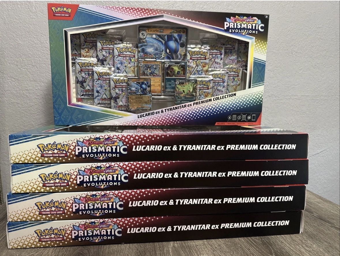 Pokemon Lucario Tyranitar Premium Collection Prismatic Evolutions Sam’s Club