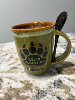 Yosemite Bear Country Ceramic Mug with Spoon