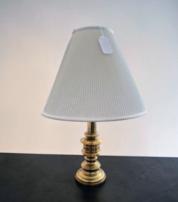 Brass Table Lamp with White Shade