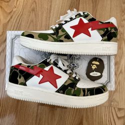 Bape Sat Low ABC Camo Red Patent Star Size 10.5