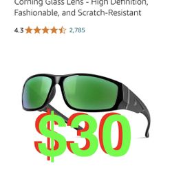 BNUS Polarized Sunglasses with Corning Glass Lens - High Definition, Fashionable, and Scratch-Resistant