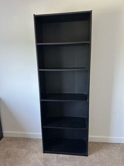Black 6-Shelf Bookcase