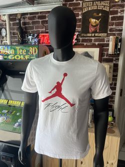 Jordan Tee Shirt Men's Medium White Big Jumpman Logo  Crew Neck