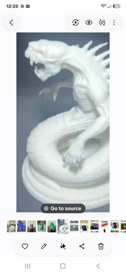 White Dragon 3D Printed Figurine