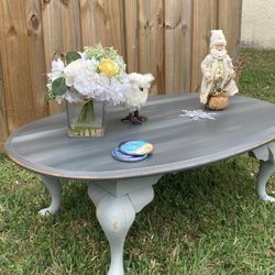 Oval Grey Beach Wash Coffee Table 