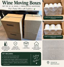 U-Haul Wine Shipping/Moving Boxes w/ Insulated Shippers – Set of 4