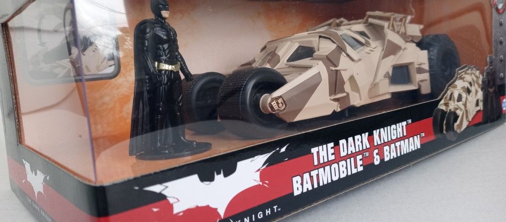 Die Cast Metal - "The Dark Night" Bat Mobile & Batman- New -