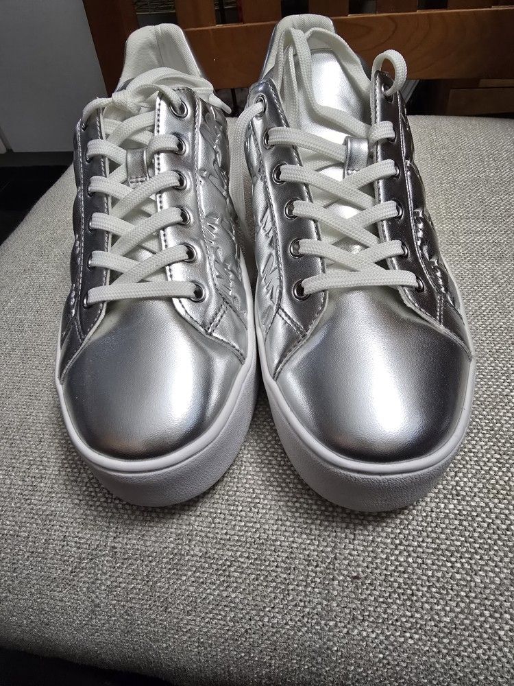 Michael Kors Silver Tennis Shoes Never Worn Size