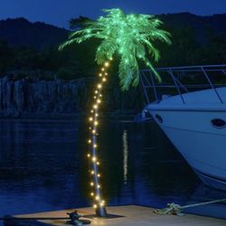 7ft & 5ft LED Artificial Palm Trees. Perfect for Events, Home, Party, Outdoor Patio…Decorate It For The Holidays!