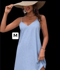 New women’s Light Blue Spaghetti Strap Mini Dress Size M