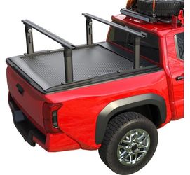 TRUMGETA Truck Bed Rack Fit For Tacoma Gladiator Mid Size Pickups Compatible With Tonneau Cover W/T-Slot Rails, Adjustable 19"-25" Aluminum Truck Ladd