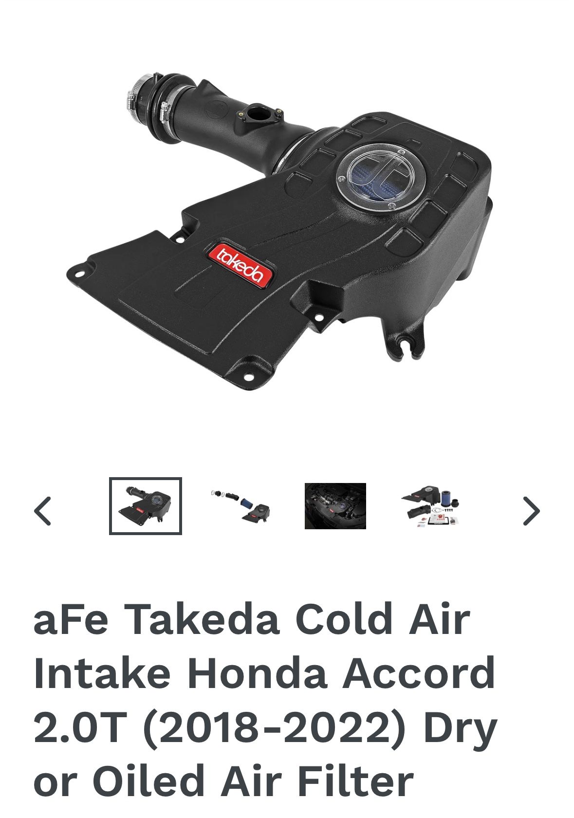 Takeda Cold Air Intake Honda Accord (2018-2022)