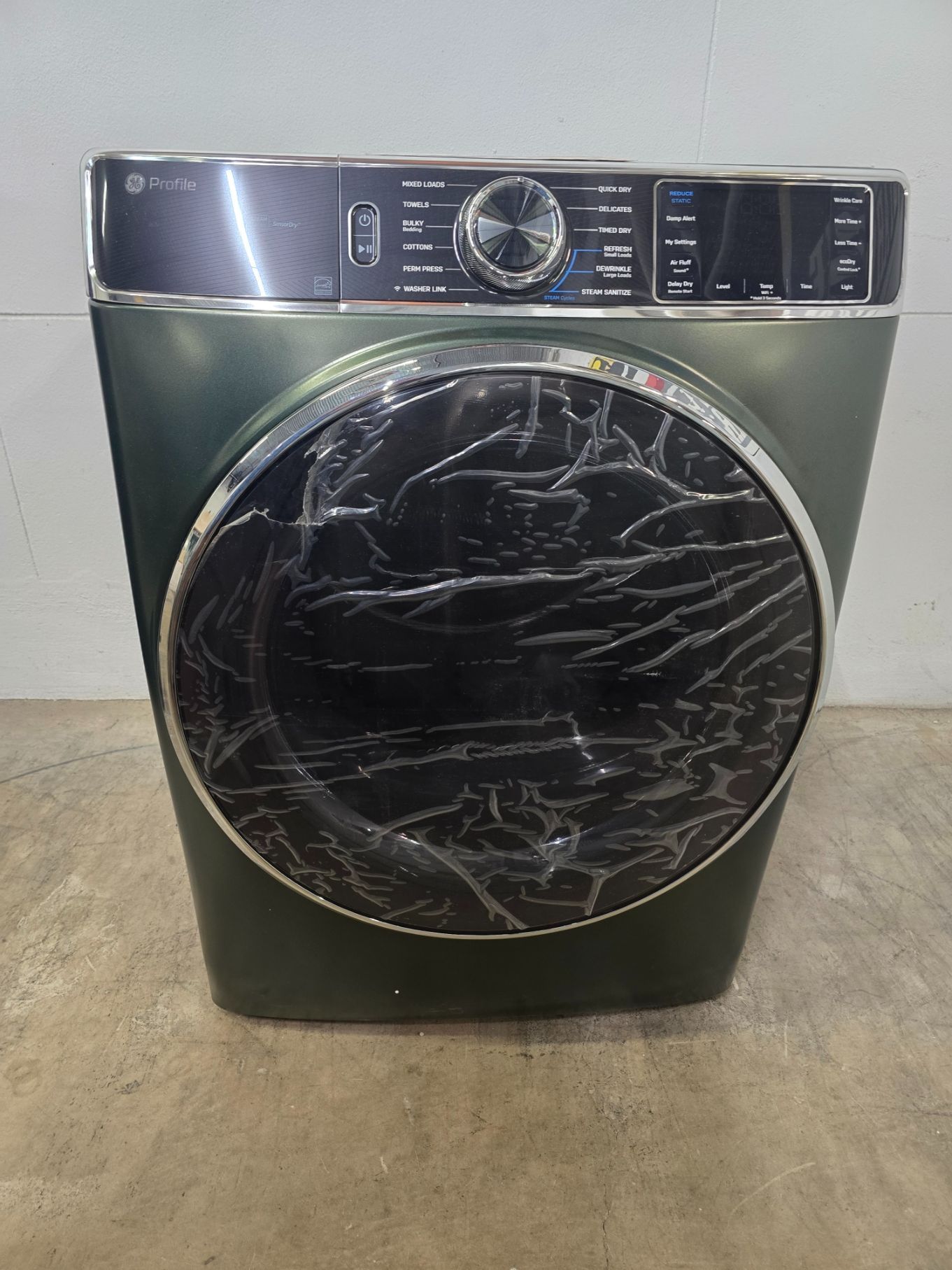 GE Profile Electric Dryer 7.8 cu. ft. Front Control Steam Sanitize Jade Green
