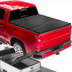 19-24 Chevrolet Silverado Hard Tri Fold Tonneau Truck Bed Cover Tapadera Cobertor Chevy
