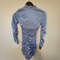 Blue Mini Dress Long Sleeve