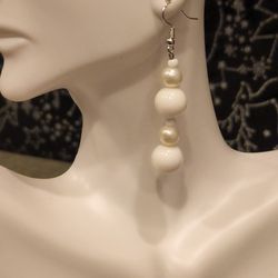 White Dangle Earrings