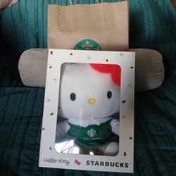 Starbucks , hello , kitty plush in original box , never taken out.