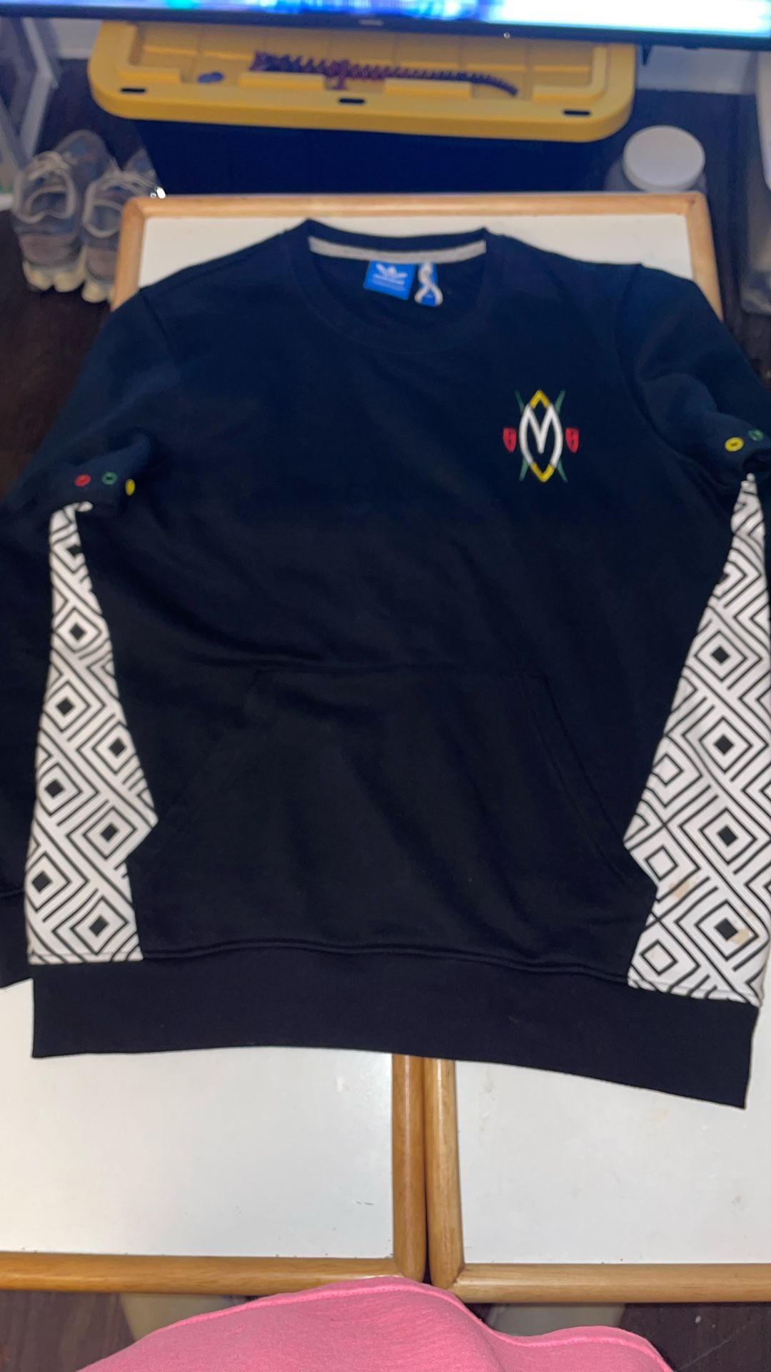Adidas Mutombo Fleece Crew Neck Sweat Shirt Size L