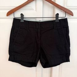 J. Crew Womens 0 Chino Shorts Black Cotton Broken In