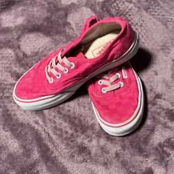 Vans Pink Mono Checker Authentic Lace Up Canvas Sneakers Men’s Size 5/ Women’s 6.5