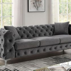 Brand New Dark Grey Sofa (Pillows Included)