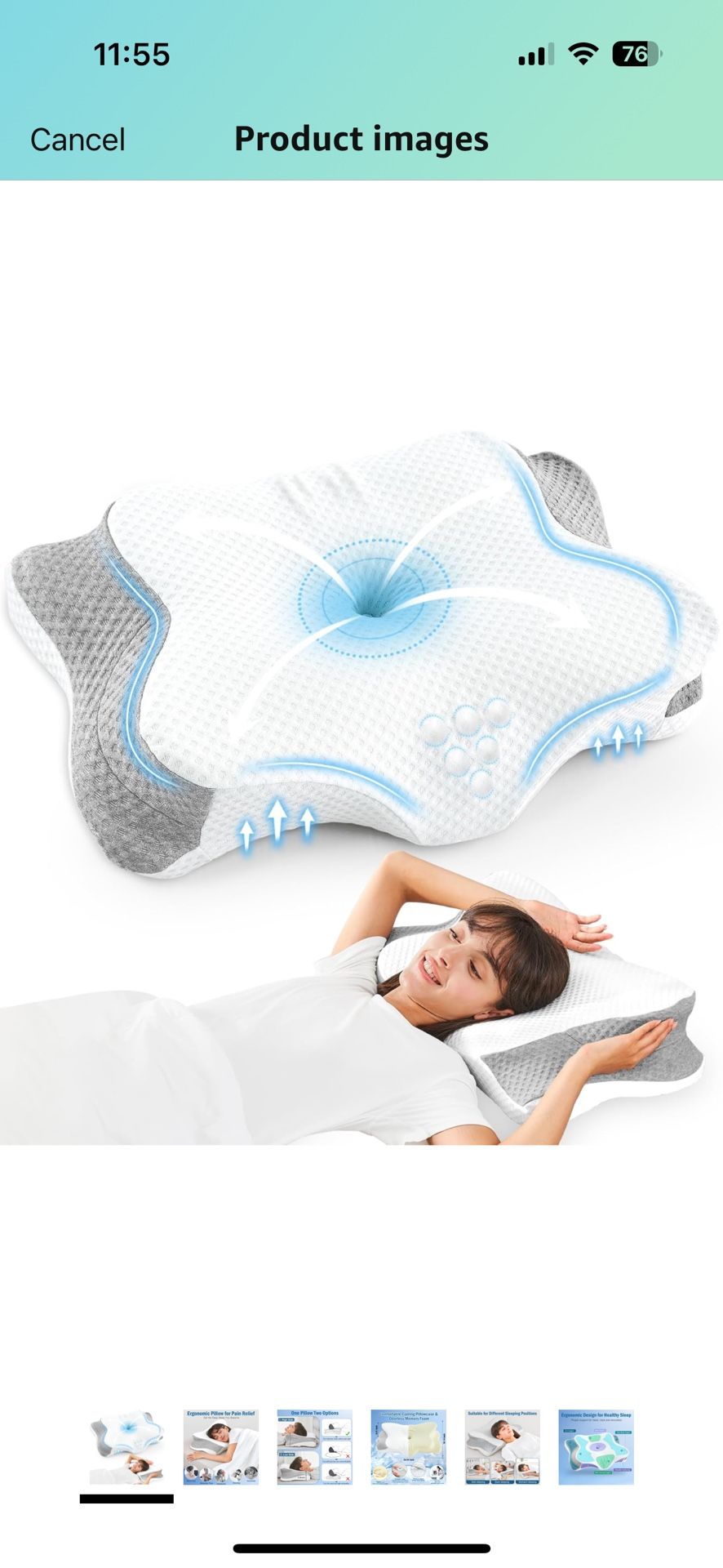 Neck Pillow Cervical Memory Foam Pillows for Pain Relief Sleeping, Ergonomic Pillow for Shoulder Pain, Contour Pillow for Side, Back & Stomach Sleeper