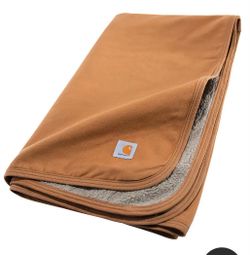 Carhartt Firm Duck Sherpa-Lined Throw Blanket 59.5”X 45.5” Bedding Camp Outdoors